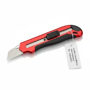 Cuchillo Cartonero Metalico Auto-retractil Rojo (10189c) - Imagen 1