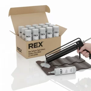Sellante Tapa Gotera Butilico Rex Gris 300ml(12 Uni) (30065) - Imagen 1