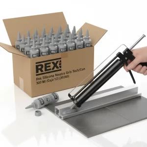 Rex Silicona Neutra Gris Tech/can 300 Ml (30360) (caja 12) - Imagen 1