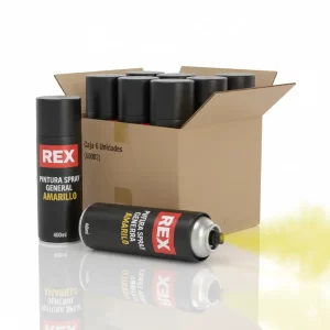Pintura Spray General Amarillo 400ml 6 Uni (60002) Rex - Imagen 1
