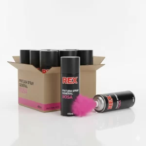 Pintura Spray General Rosa 400ml 6 Uni (60016) Rex - Imagen 1