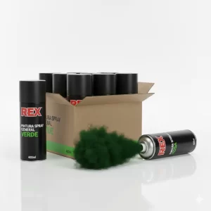 Pintura Spray General Verde Oscuro 400ml 6 Uni (60018) Rex - Imagen 1