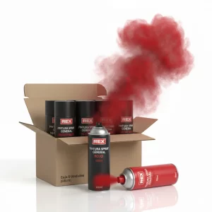 Pintura Spray General Rojo 400ml 6 Uni (60019) Rex - Imagen 1