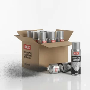 Pintura Zinc Galvanizado En Frio 96% 400ml Caj6 (30048) Rex - Imagen 1