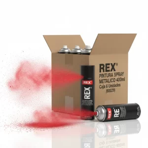 Pintura Spray Metalico Rojo 400ml 6 Uni (60029) Rex - Imagen 1