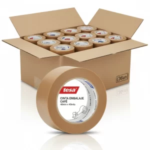 Cinta Embalaje Cafe Tesa 48mmx40mts. (36un) - Imagen 1