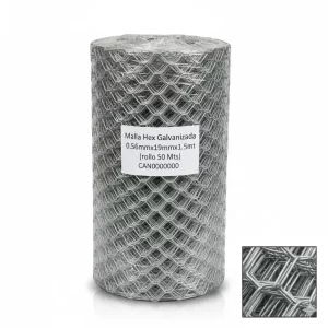 Malla Hex Galvanizada 0.56mmx19mmx1.5mt (rollo 50 Mts) - Imagen 1