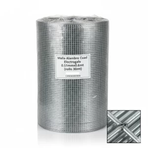 Malla Alambre Cuad Electrogalv 0.51mmx0.6mt (rollo 30mt) - Imagen 1