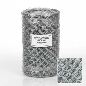 Malla Hex Galvanizada 0.56mmx19mmx1.8mt (rollo 25 Mts) - Imagen 1