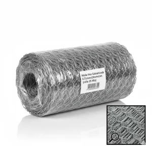 Malla Hex Galvanizada 0.71mmx19mmx1mt (rollo 25 Mts) - Imagen 1
