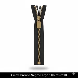 Cierre Bronce Negro Largo 110cms.n°10 - Imagen 1