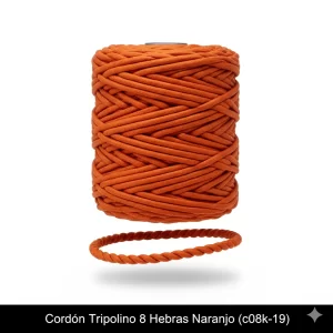 Cordon Tripolino 8 Hebras Naranjo (c08k-19) - Imagen 1