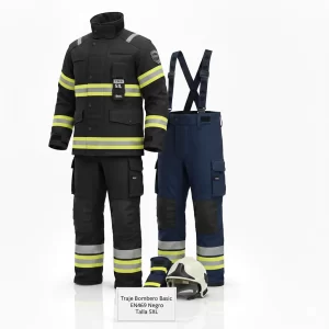 Traje Bombero Basic En469 Negro Talla 5xl - Imagen 1